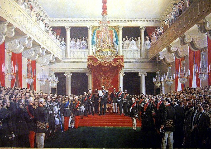 Kejsar Alexander II öppnar ståndslantdagen i Helsingfors 1863. Den första kommunallagen trädde i kraft två år senare. Målning av R.W. Ekman. Foto: Nationalmuseum