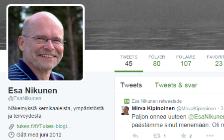 Esa Nikunen, ny miljödirektör. Bild: Twitter